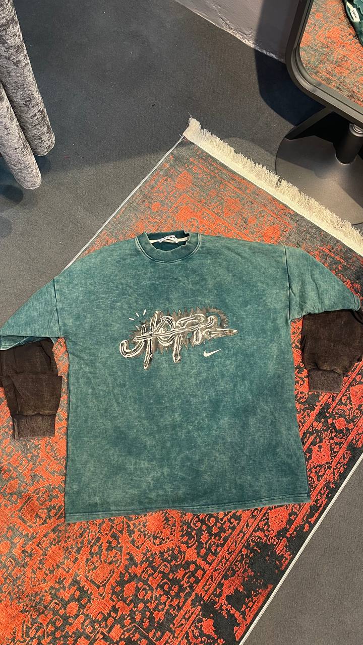 دورس نایک 3 نخ پنبه استین دوبل سبز (وارداتی)