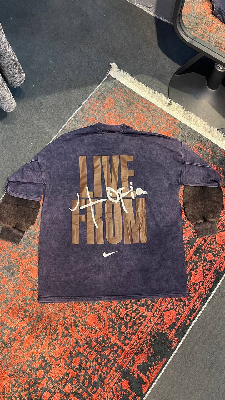 دورس نایک 3 نخ پنبه استین دوبل بنفش (وارداتی)