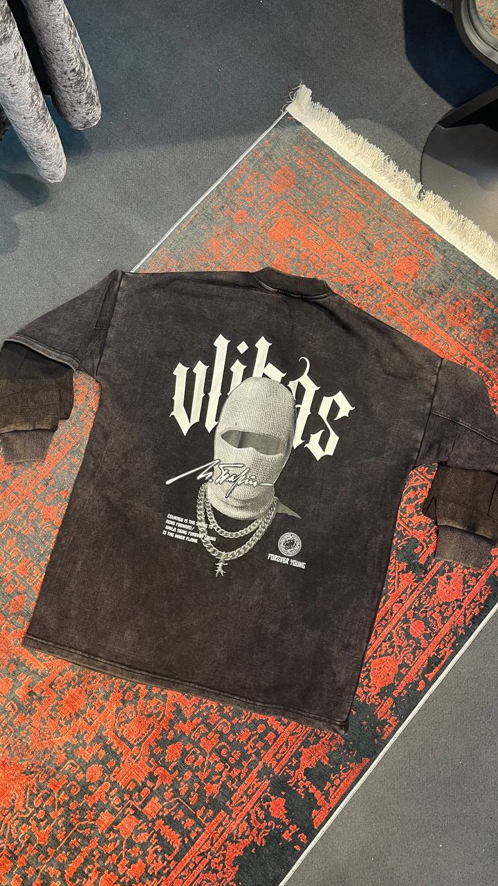 دورس 3 نخ پنبه استین دوبل ماسک مشکی(وارداتی)